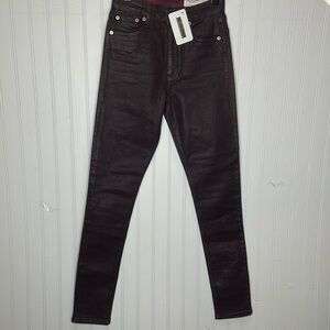 Rag & Bone Nina High Rise Skinny in Coated Plum Size 24 NWT